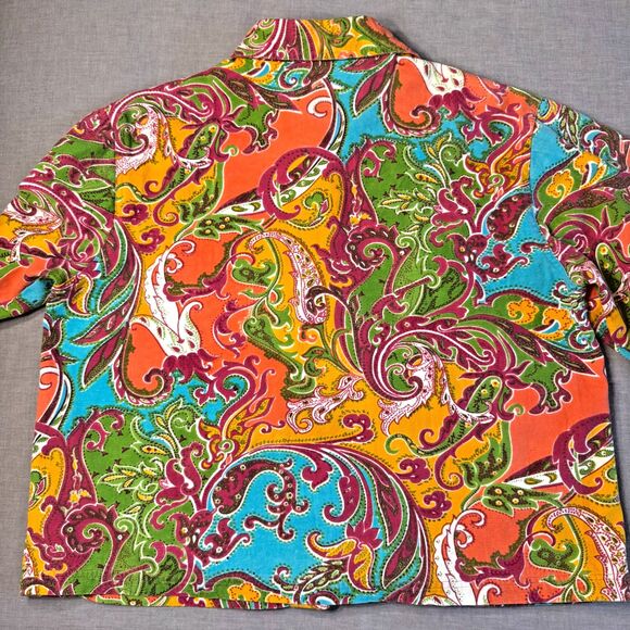 VTG Carrie Allen Paisley Beaded Sequin Denim Jacket Womens Medium Cotton Boho - Picture 14 of 14